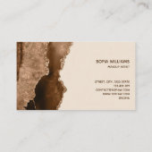Elegant modern Gold Glitter Brown Agate Visitekaartje (Achterkant)