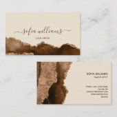 Elegant modern Gold Glitter Brown Agate Visitekaartje (Voorkant / Achterkant)