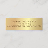 Elegant Modern Gold Glitter Brush Stroke, Geometri Mini Visitekaartje (Achterkant)