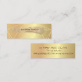 Elegant Modern Gold Glitter Brush Stroke, Geometri Mini Visitekaartje (Voorkant / Achterkant)