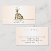 Elegant Modern Gold Glitter Dress Visitekaartje (Voorkant / Achterkant)