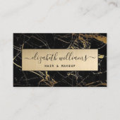Elegant modern Gold Glitter en zwart marmer Agate Visitekaartje (Voorkant)