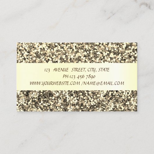 Elegant Modern Gold Glitter, Faux Lashes Visitekaartje (Achterkant)