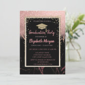 Elegant modern Gold Glitter Gradup, marmer Kaart (Staand voorkant)