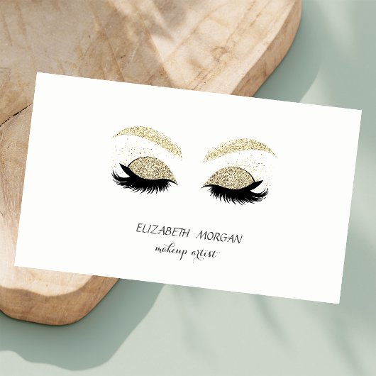 Elegant Modern, Gold Glitter Lashes, Makeup kunste Visitekaartje