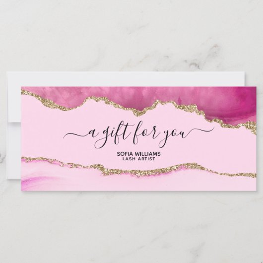 Elegant modern Gold Glitter Roze Agate (Voorkant)