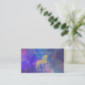Elegant Modern, Gold Glitter Unicorn Paint Splash Visitekaartje (Staand voorkant)