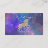 Elegant Modern, Gold Glitter Unicorn Paint Splash Visitekaartje (Voorkant)
