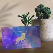 Elegant Modern, Gold Glitter Unicorn Paint Splash Visitekaartje
