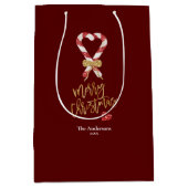 Elegant Modern Gold Glitter Vrolijk Kerstfeest Sno Medium Cadeauzakje (Voorkant)