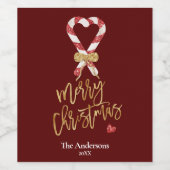 Elegant Modern Gold Glitter Vrolijk Kerstfeest Sno Wijn Etiket (Enkel label)