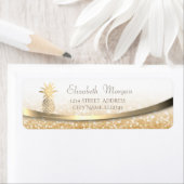 Elegant modern Gold Glittery Bokeh, ananas Etiket (Insitu)