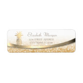 Elegant modern Gold Glittery Bokeh, ananas Etiket (Voorkant)