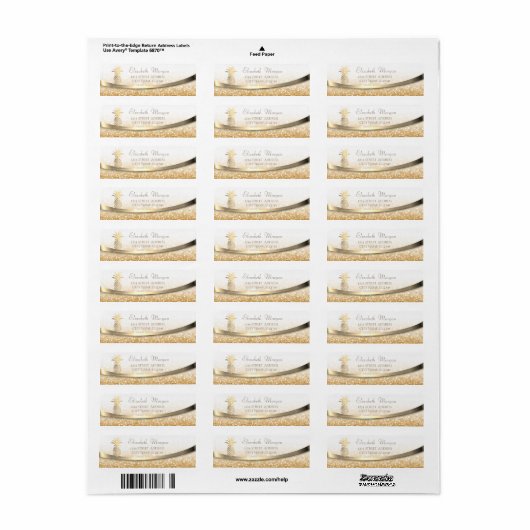 Elegant modern Gold Glittery Bokeh, ananas Etiket (Full Sheet)