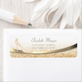 Elegant modern Gold Glittery Bokeh, hoge hoogte Etiket (Insitu)