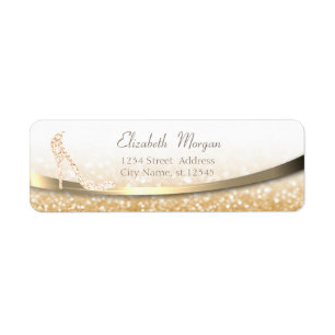 Elegant modern Gold Glittery Bokeh, hoge hoogte Etiket