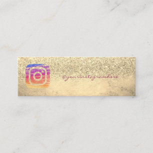 Elegant modern, Gold Glittery Instagram Social Mini Visitekaartje