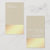 Elegant Modern Gold Glow Minimalistic Beige  Visitekaartje (Voorkant / Achterkant)