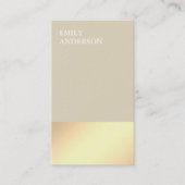 Elegant Modern Gold Glow Minimalistic Beige  Visitekaartje (Voorkant)