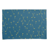Elegant modern Gold Golf Pattern Golfer Blue Kussensloop (Voorkant-Rechts)