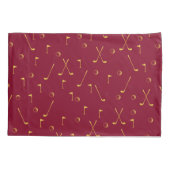 Elegant Modern Gold Golf Pattern Golfer Burgundy Kussensloop (Achterkant-Links)