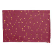 Elegant Modern Gold Golf Pattern Golfer Burgundy Kussensloop (Voorkant-Links)