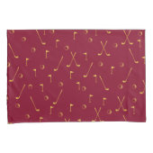 Elegant Modern Gold Golf Pattern Golfer Burgundy Kussensloop (Voorkant-Rechts)
