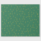Elegant Modern Gold Golf Pattern Golfer Green Cadeaupapier (Vlak)