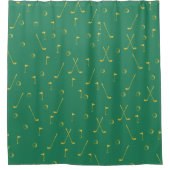 Elegant Modern Gold Golf Pattern Golfer Green Douchegordijn (Voorkant)