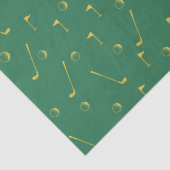 Elegant Modern Gold Golf Pattern Golfer Green Tissuepapier (Detail)