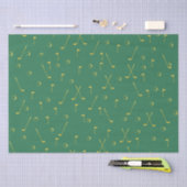 Elegant Modern Gold Golf Pattern Golfer Green Tissuepapier (Craft)