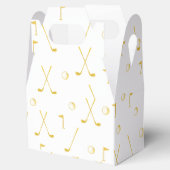 Elegant Modern Gold Golf Pattern Golfer White Bedankdoosjes (Geopend)