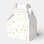 Elegant Modern Gold Golf Pattern Golfer White Bedankdoosjes (Voorkant Zijde)