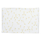 Elegant Modern Gold Golf Pattern Golfer White Kussensloop (Achterkant-Links)