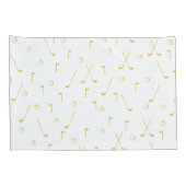 Elegant Modern Gold Golf Pattern Golfer White Kussensloop (Achterkant-Rechts)