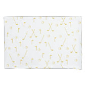Elegant Modern Gold Golf Pattern Golfer White Kussensloop (Voorkant-Links)