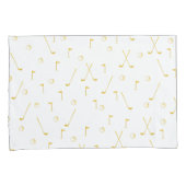 Elegant Modern Gold Golf Pattern Golfer White Kussensloop (Voorkant-Rechts)