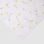 Elegant Modern Gold Golf Pattern Golfer White Tissuepapier (Detail)