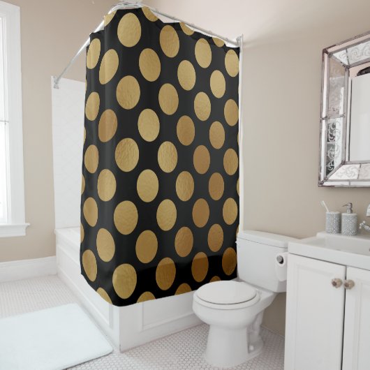 Elegant modern Gold Gradient Polka Dots Pattern | Douchegordijn (In situ)