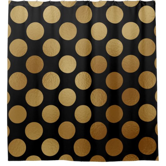 Elegant modern Gold Gradient Polka Dots Pattern | Douchegordijn (Voorkant)