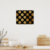 Elegant modern Gold Gradient Polka Dots Pattern | Poster (Keuken)