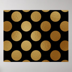 Elegant modern Gold Gradient Polka Dots Pattern   Poster