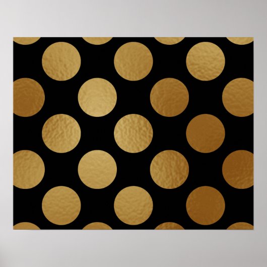 Elegant modern Gold Gradient Polka Dots Pattern | Poster (Voorkant)