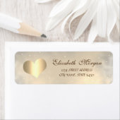 Elegant modern Gold Heart, klein adres Etiket (Insitu)