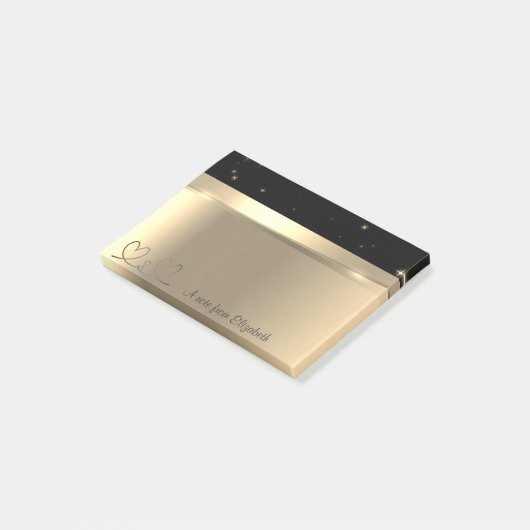 Elegant modern Gold Hearts - op maat gemaakt Post-it® Notes (Schuin)