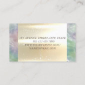 Elegant modern Gold Holographic Pearl Lotus Visitekaartje (Achterkant)