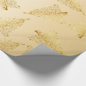 Elegant modern Gold-kerstboompatroon Cadeaupapier (Hoek)