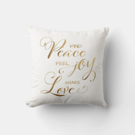 Elegant modern Gold Kerstfeest Joy Love Kussen