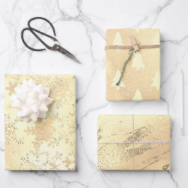 Elegant modern Gold-kerstpatroon Inpakpapier Vel