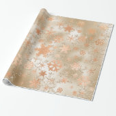 Elegant modern Gold-kerstsnowflake-patroon Cadeaupapier (Uitgerold)